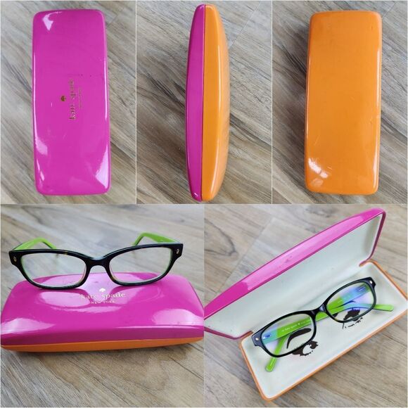 💜Kate Spade Brown & Lime Green "LucyAnn" Eyeglasses W/Hardshell Case - Picture 11 of 15